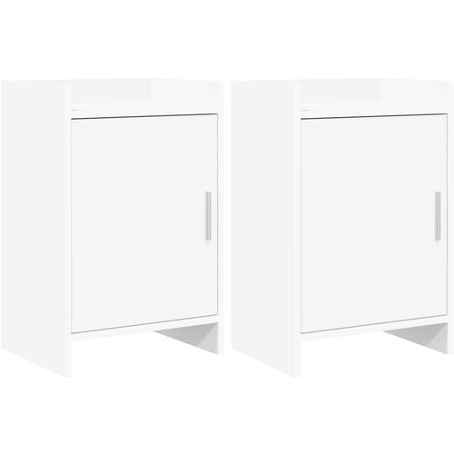 VidaXL Posteljne mize 2 pcs Bela 40 x 30 x 60 cm Inženirski les, (5000247542) Slike