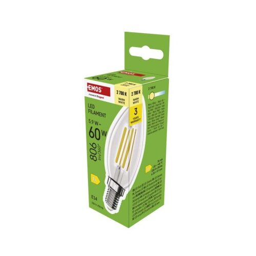  LED žarnica Filament Candle / E14 / 5,9 W (60 W) / 806 lm / Toplo bel Cene