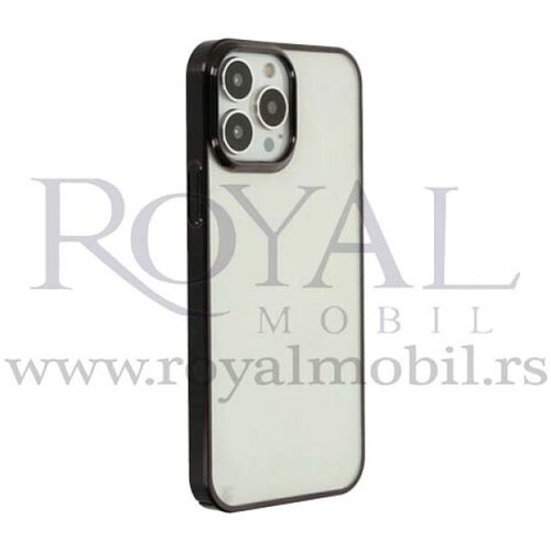  futrola pvc sa niklovanim obodom za iphone 14 plus (6.7) crna Slike