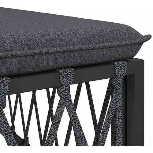  Kutna vrtna sofa od tkane tkanine s jastucima antracit Slike
