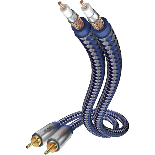 Inakustik 00404007 cinch avdio priključni kabel [2x moški cinch konektor - 2x moški cinch konektor] 0.75 m modra\, srebrna pozlačeni konektorji, (20432175)