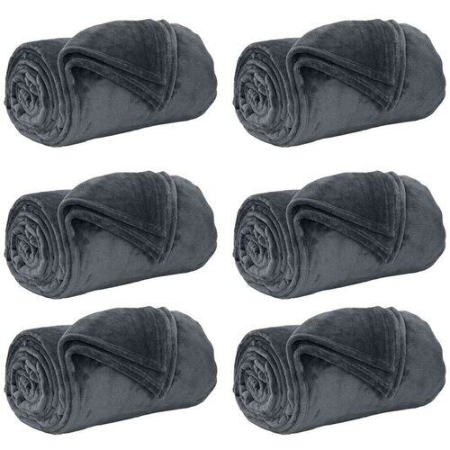 Pokrivači za bacanje 6 pcs Tamno siva 240 x 270 cm Runo Slike