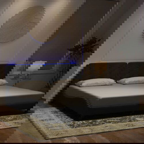  The Living Store Posteljni okvir z LED lučkami črn 180x200 cm žamet - Posteljni Okvir, (21488272) Slike