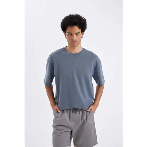 Defacto Oversize Fit Crew Neck Short Sleeve Basic Heavy Fabric T-Shirt