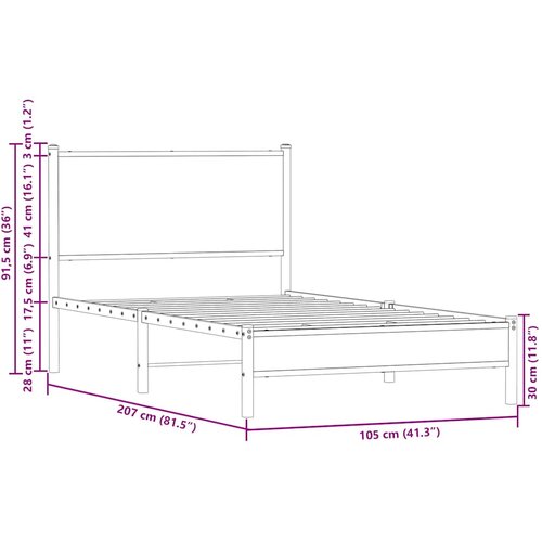  okvir kreveta bez madraca boja hrasta 100x200 cm Slike