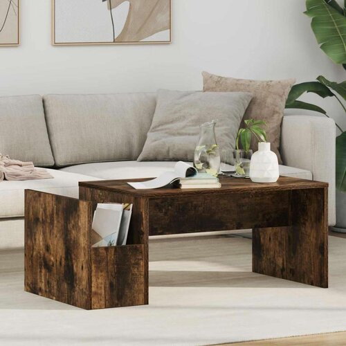  Stolić za kavu Dimljeni hrast 90 x 45 x 35 cm Konstruirano drvo Cijene