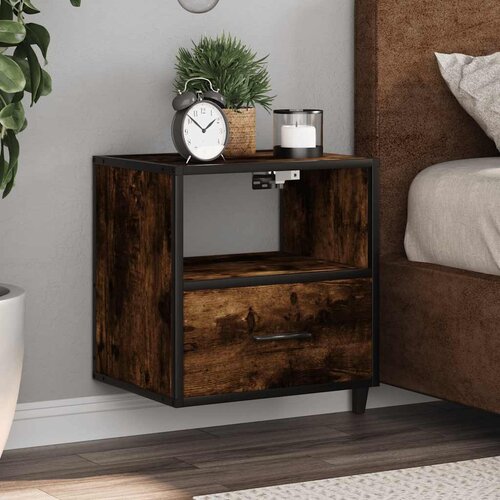 Furnova Stenska nočna omarica 2 kosa dimljen hrast 40x31x39,5 cm, (21926883) Slike