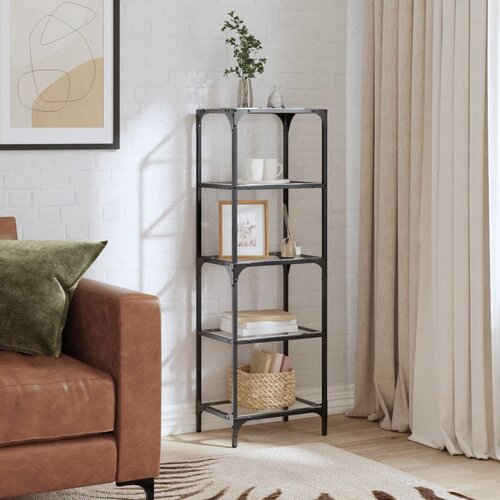 vidaXL Regal za shranjevanje s stekleno površino 40x30x123 cm jeklo Cene