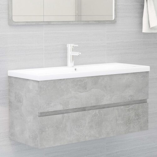 Ormarić za umivaonik siva boja betona 100x38,5x45 cm od iverice Slike