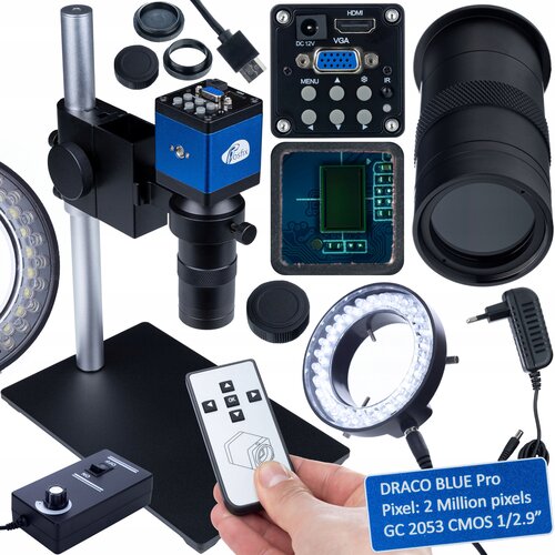 Rosfix Planets Pro 100X Digitalni Mikroskop – Fullhd HDMI VGA Kamera, LED 56x, C-Mount, 40–400 Mm, 150x230 Mm | Komplet Plug&Play, (5000212285) Cene
