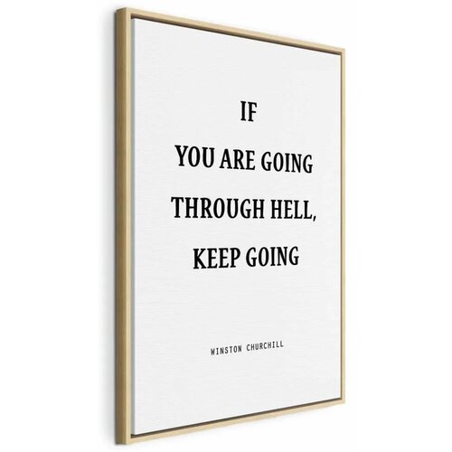  Slika - Power of Words (1-part) - Winston Churchill\'s Motivational Quote 60x90 U prirodnom drvenom okviru Cene