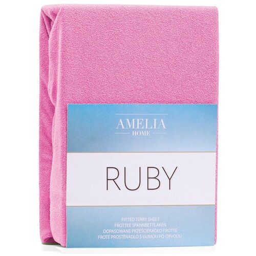 AmeliaHome Plahta s gumom Ruby 100-120x200 cm, roza Slike