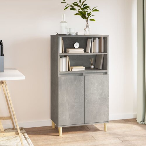 The Living Store Visoka omara betonsko siva 60x36x110 cm inženirski les - Visoka Omarica, (21429341) Slike