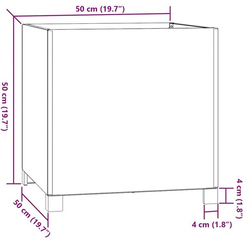  Sadilica s nogama boja hrđe 50 x 50 x 50 cm od čelika COR-TEN Slike