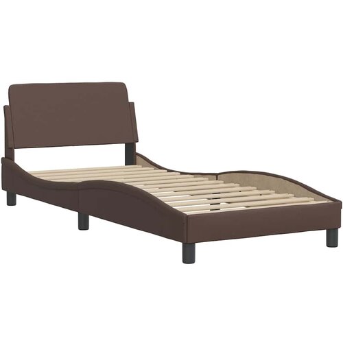  Okvir za krevet Dover smeđi 80 x 200 cm od umjetne kože Slike