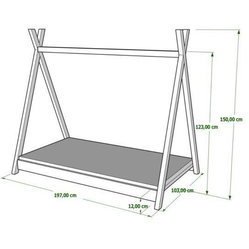  dječji krevet Tipi - bijeli - 180*80 cm Slike