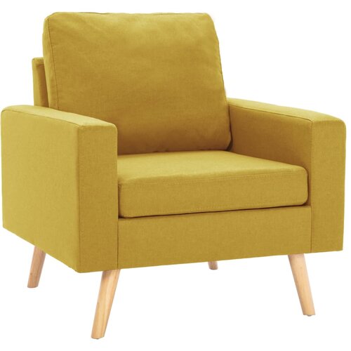  2-dijelni set sofa od tkanine žuti Slike