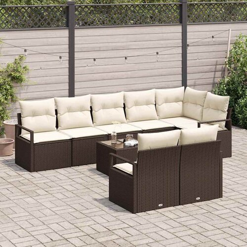  Set sofe 9 pcs Smeđa poliratan Slike