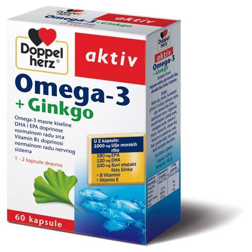 Doppelherz Omega-3 + Ginko, 60 kapsula Cene