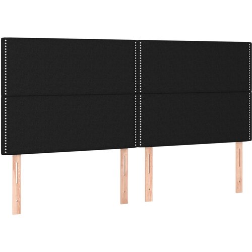 Maison Chic Posteljno vzglavje - Vzglavna omarica 4 kosa črn 100x5x78/88 cm blago, (22076997) Slike