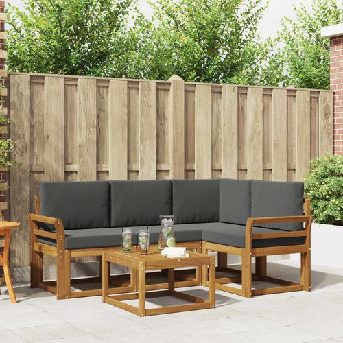  Set vanjskih sofa 5 kom. Prirodna i antracit Cene