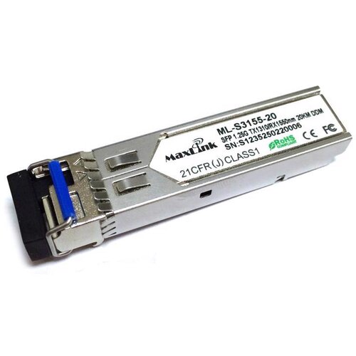 Maxlink 1.25G SFP optički modul, ML-S3155-20, WDM(BiDi), SM, Tx 1310/Rx1550nm, 20km, 1x LC konektor, DDM Cene