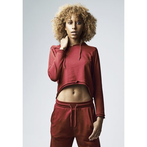 Urban Classics Women's Cropped Terry Hoody burgundy Cene