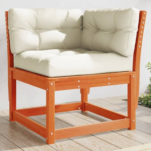 VidaXL Kutna vrtna sofa s jastucima vo&amp;scaron;tano smeđa 73x73x78 cm borovina Slike