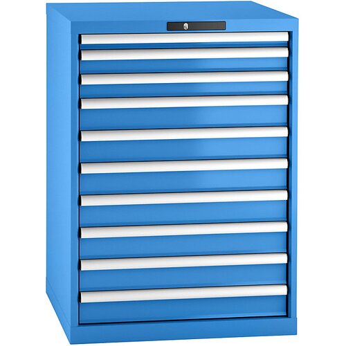 LISTA Predalnik, jeklena pločevina, VxŠ 1000 x 717 mm, 10 predalov, svetlo modra Cene