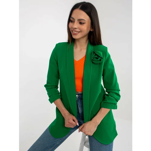 Fashion Hunters Green elegant jacket with flower OCH BELLA