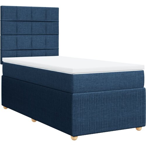 vidaXL Box spring postelja z vzmetnico modra 80x200 cm blago, (21311002) Cene