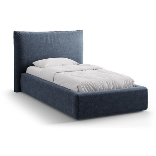 Micadoni Tamno plavi tapecirani krevet s prostorom za odlaganje s podnicom 90x200 cm Kaelle &ndash; Cijene