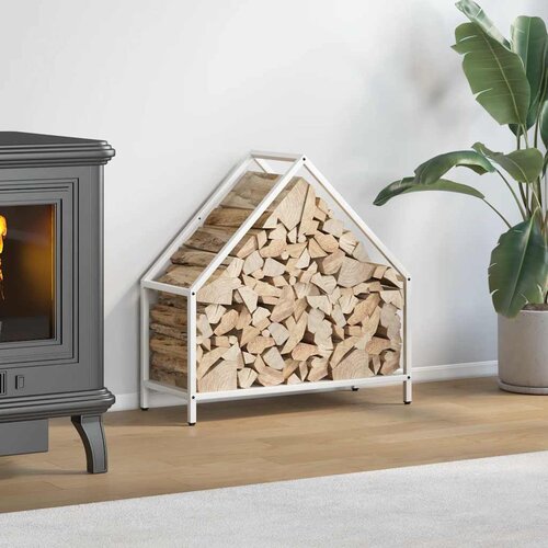 VidaXL stojalo za drva white 60x25x60 cm hladno valjano jeklo Slike