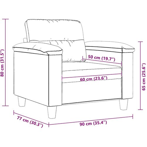  Fotelja tamnosiva 60 cm od mikrovlakana Slike