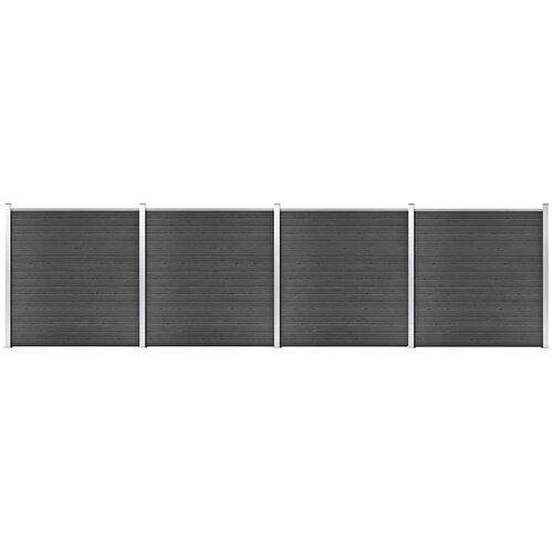  Set panela za ogradu WPC 699 x 186 cm crni Cene