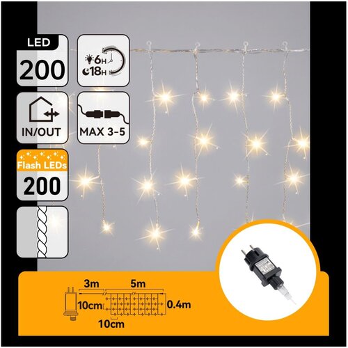 Aigostar LED spolja&amp;scaron;nji božićni lanac 200xLED 8x0,4m IP44 topla bela Slike