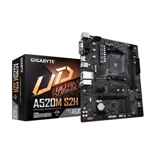 Gigabyte amd A520 ultra durable motherboard with pure digital vrm solution, gaming lan with bandwidth management, pcie 3.0 x4 M.2, rgb fusion 2.0, smart fan 5, q-flash plus, anti-sulfur resistors design Cene