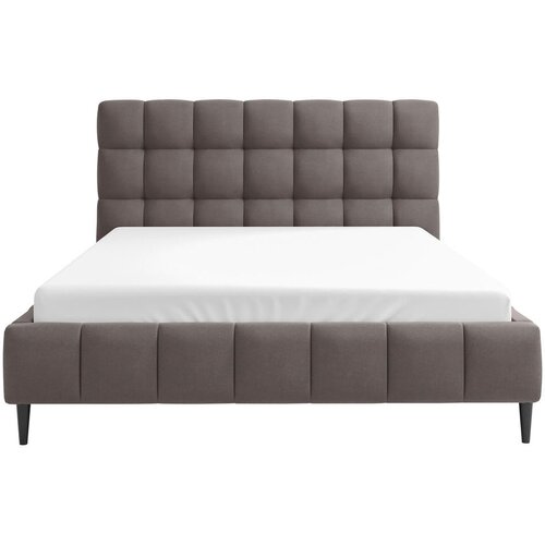 MID.YOU OBLAZINJENA POSTELJA 140 cm x 200 cm , tekstil, leseni material umazano rjava Slike