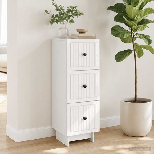  Ormar s ladicama Bijela visokog sjaja 33 x 34,5 x 90 cm Slike