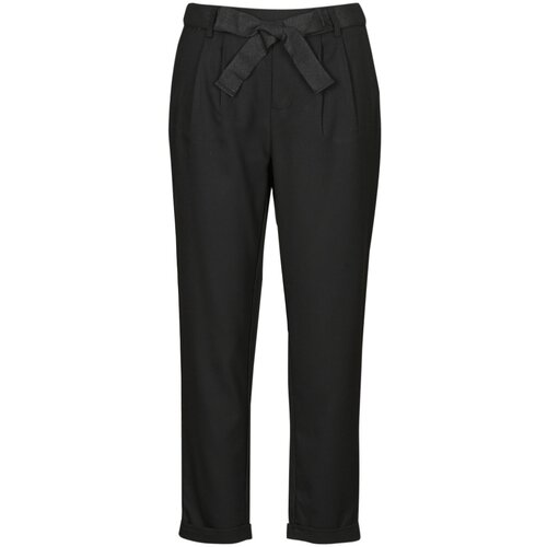 Only Hlače Chino / Carrot ONLRITA LOOSE CHECK LYREX BELT PANT TLR Črna Slike