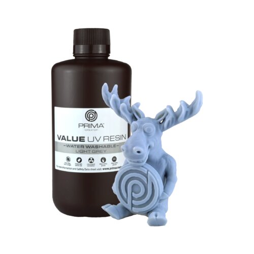 Prima Creator UV DLP Resin Water Washable 1000 ml Light Grey 12k Slike