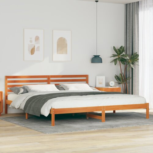 vidaXL Krevetna konstrukcija s uzglavljem Voštano smeđa 200 x 220 cm Cene