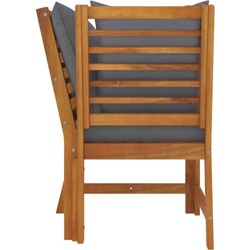VidaXL Modularna kutna sofa s tamnosivim jastucima bagremovo drvo Slike