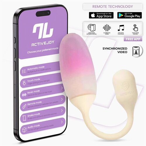 INTOYOU App Series NexEgg Vibrating Egg Double Silicone Layer App Beige-Pink Slike