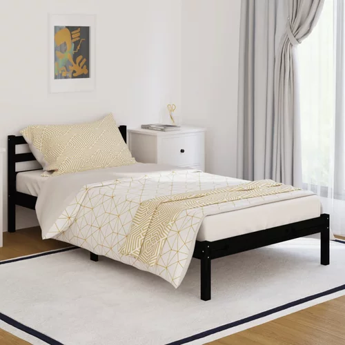vidaXL 810424 Bed Frame Solid Wood Pine 100x200 cm Black