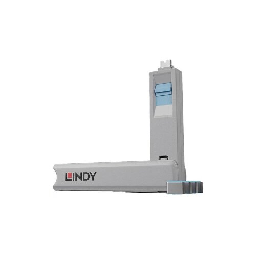 Lindy Zaključavanje USB-C&amp;trade; priključka 4-dijelni komplet plava boja uklj. 1 ključ 40465 Slike