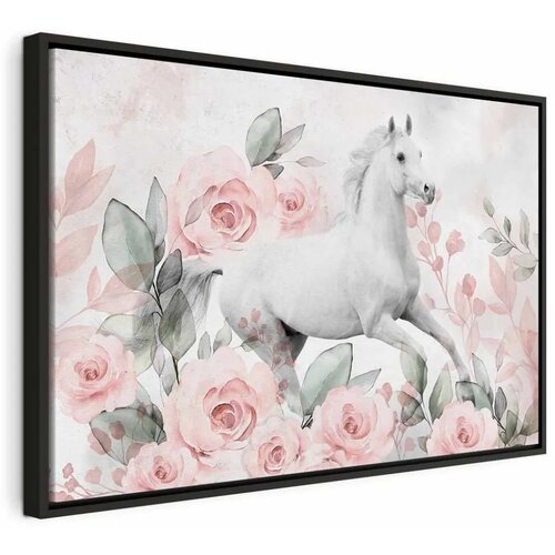  Slika - Gallop Among the Roses (1 Part) Wide 90x60 U crnom drvenom okviru Cene
