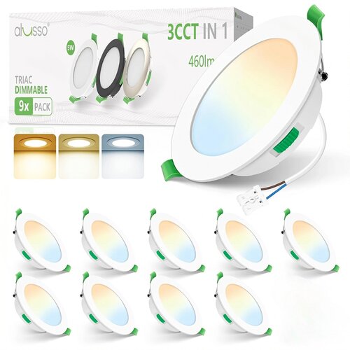 ALUSSO 9x 85mm LED vgradna svetilka Slike
