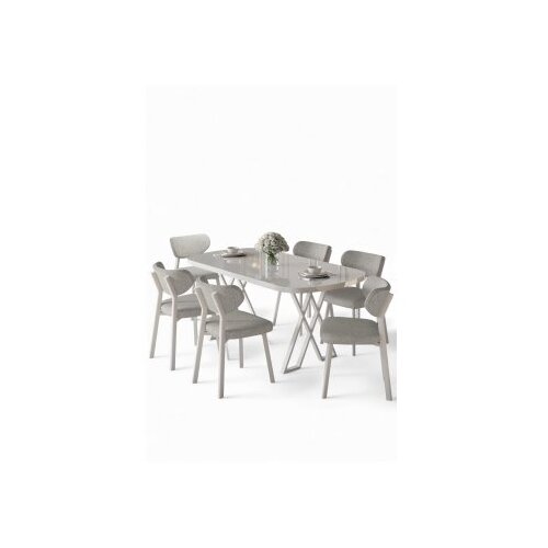 Hanah home trpezarijski set, 7 dijelova, siva Cijene