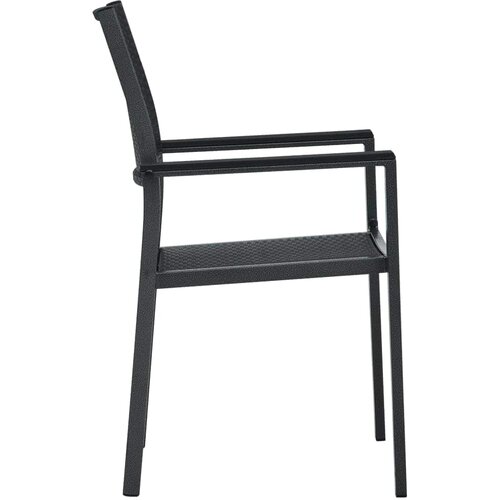  5-dijelni vrtni blagovaonski set crni Crna Dužina stola 80 cm Slike